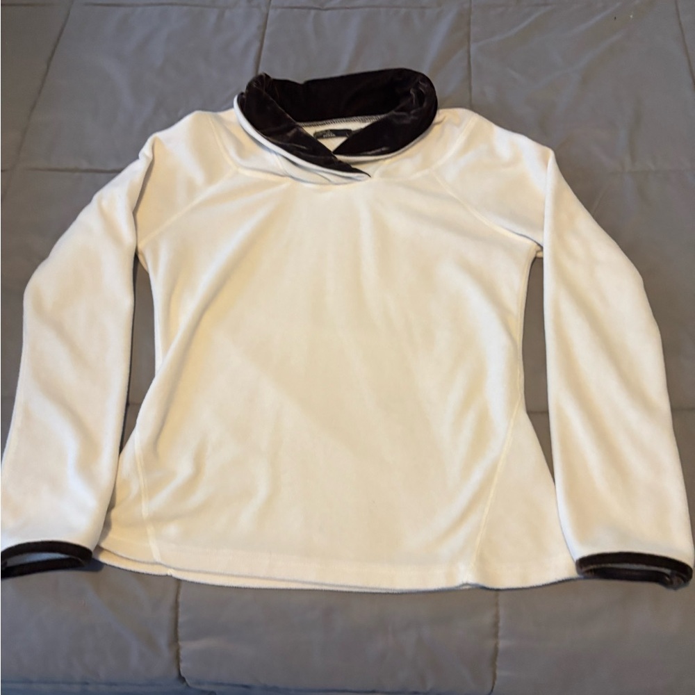Prana Cream and Brown Women's long sleeve fleece